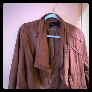 Soft leather jacket. Asymmetrical.